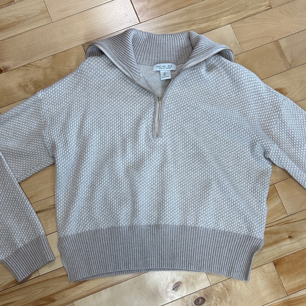 Cream Half-Zip Sweater
